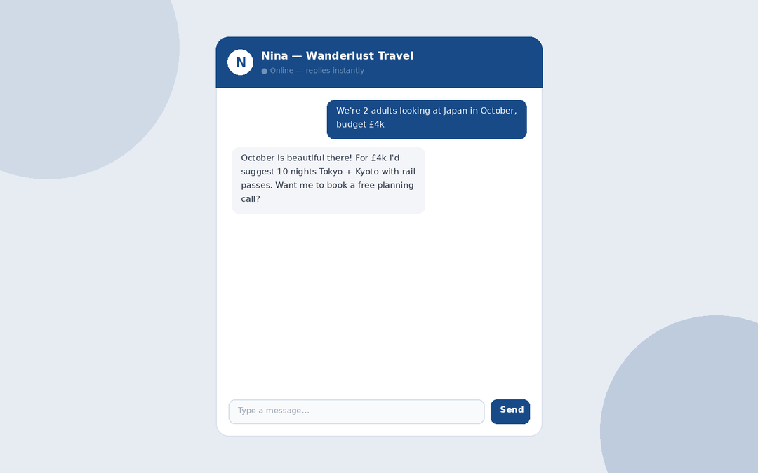 Wanderlust — Tour Package Assistant — main screenshot