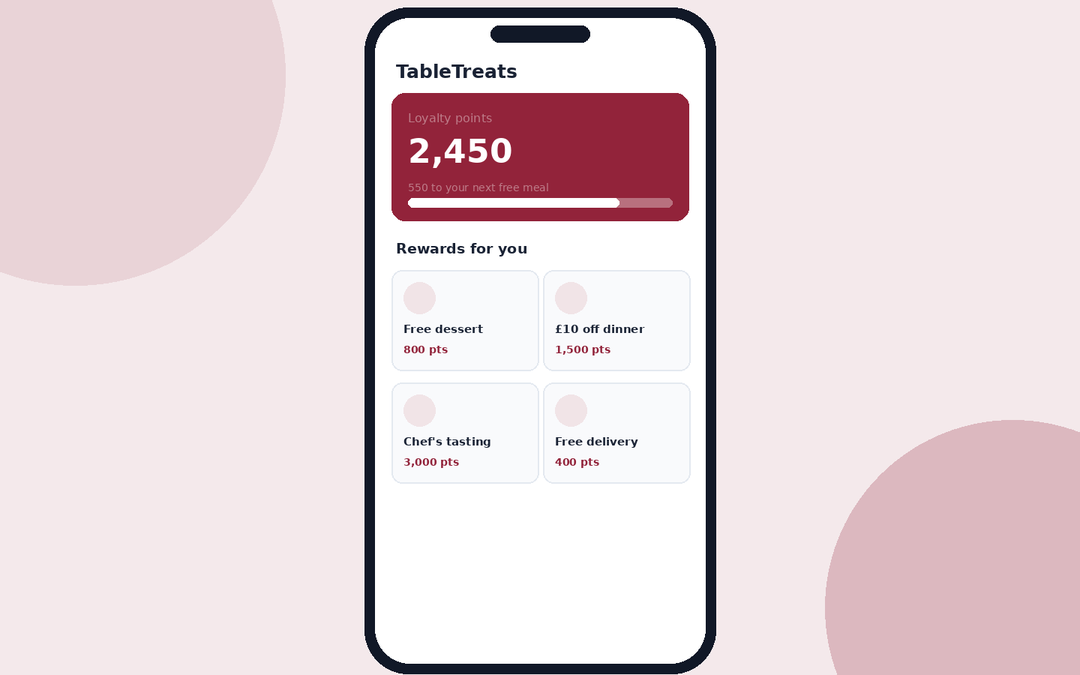 TableTreats — Loyalty & Ordering App — main screenshot