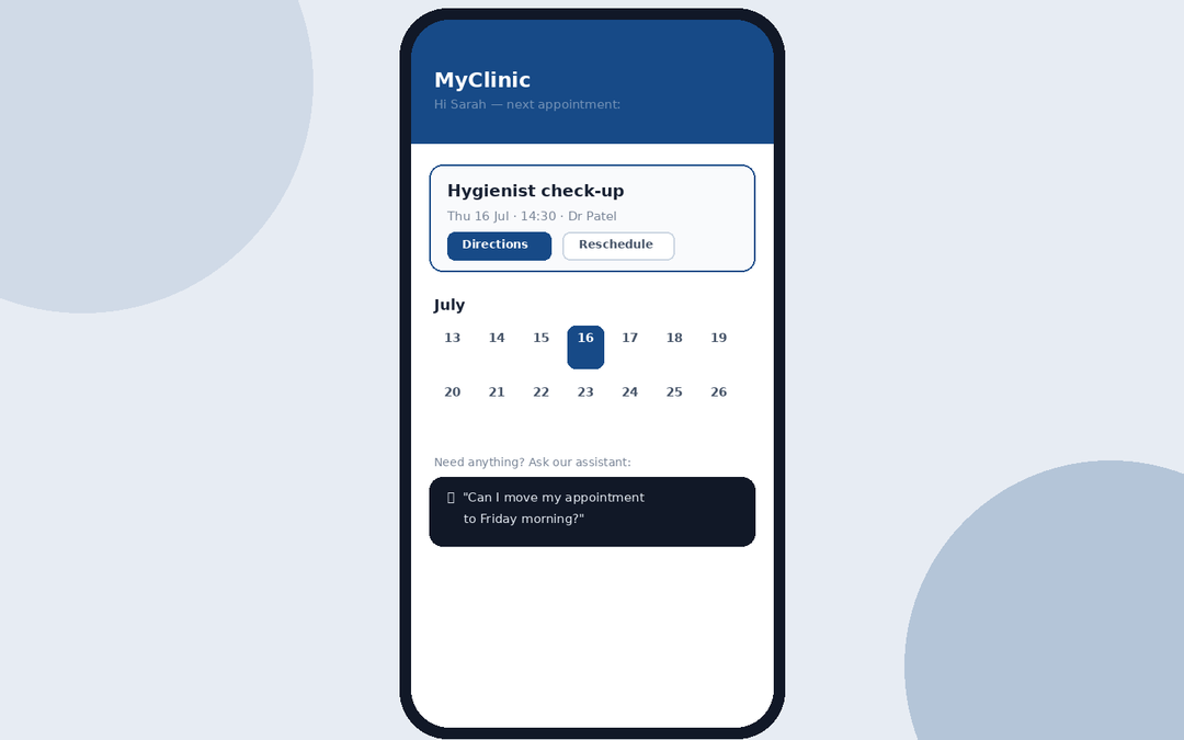 MyClinic — Appointments App — main screenshot