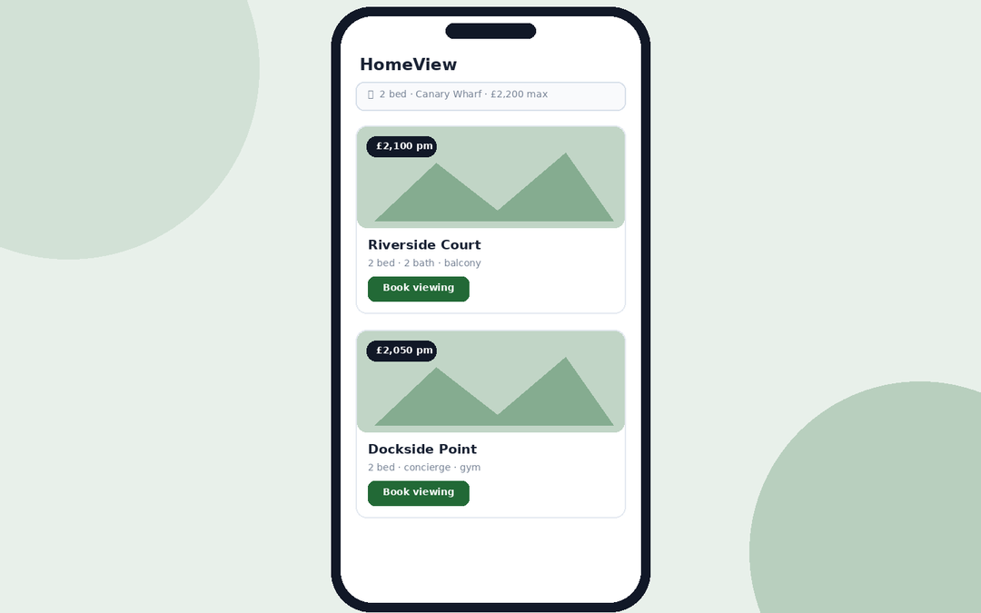 HomeView — Property Viewer App — main screenshot