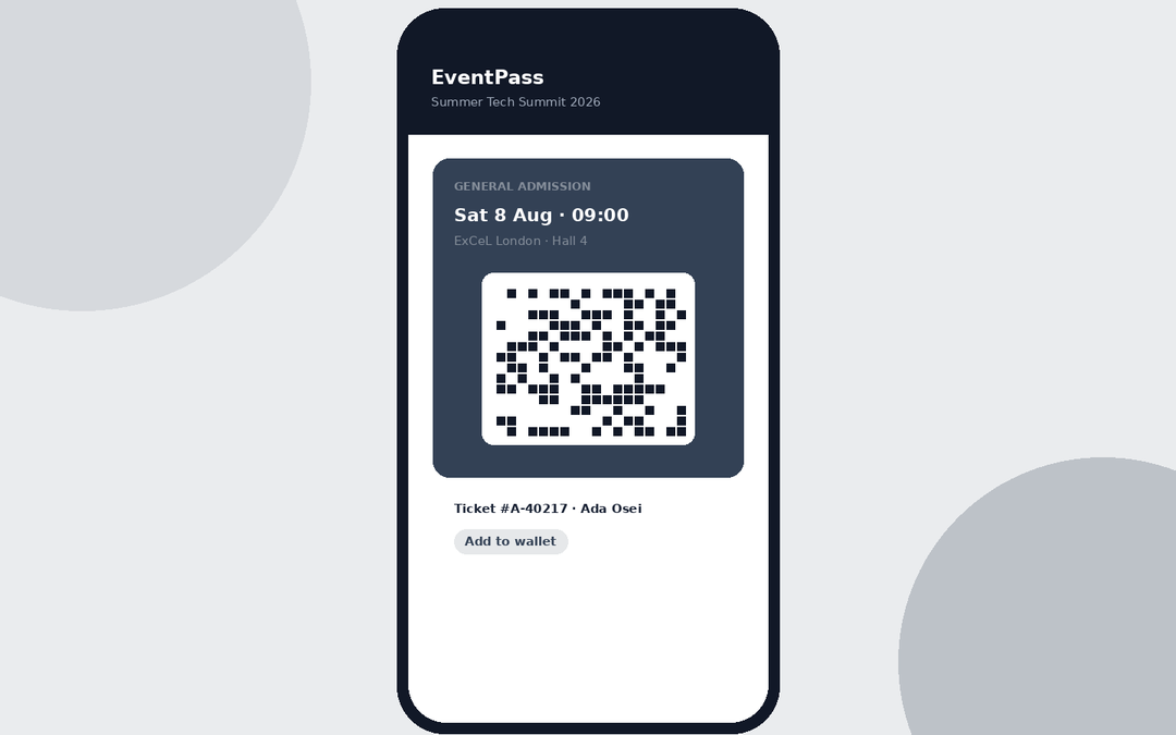 EventPass — Ticketing & Info App — main screenshot