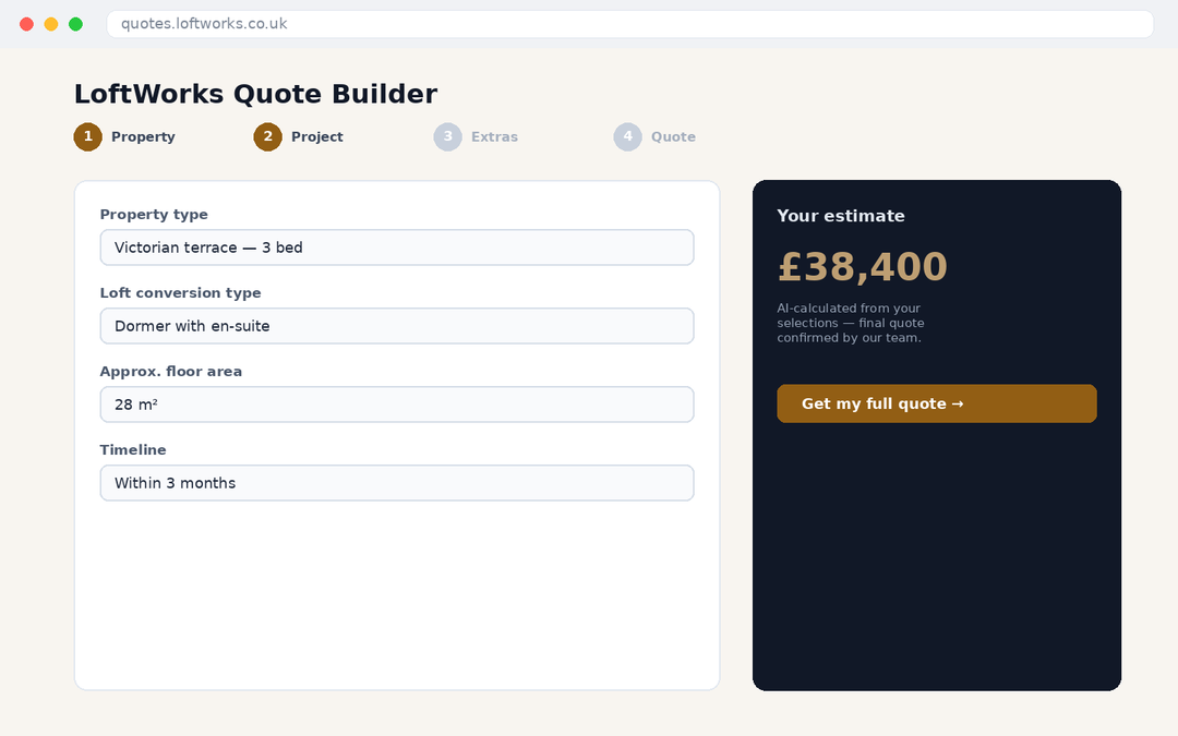 LoftWorks — Instant Quote Builder — main screenshot